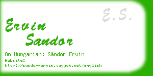 ervin sandor business card